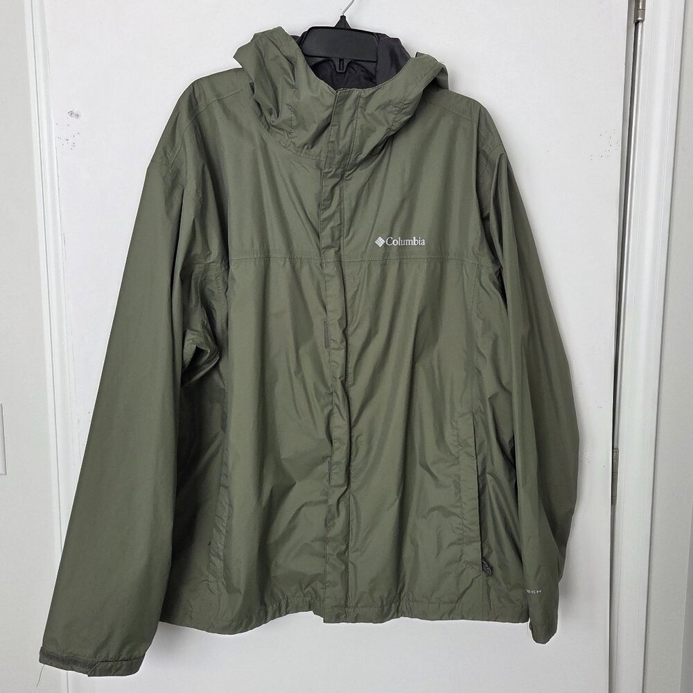 Columbia Omni Tech Athleisure Hooded Wind Jacket Moss Green Men  XXL 2XL